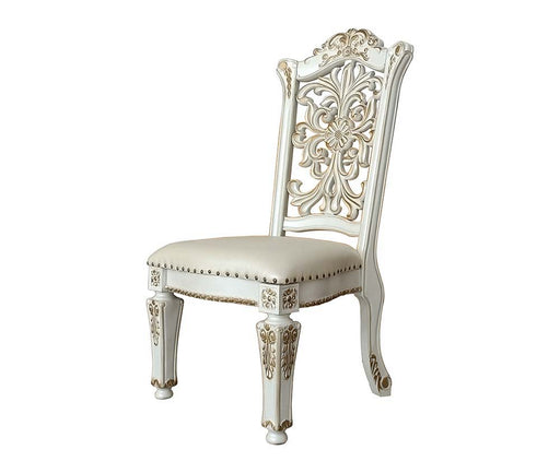 Vendom - Side Chair (Set of 2) - PU & Antique Pearl Finish - 48" Sacramento Furniture Store Furniture store in Sacramento
