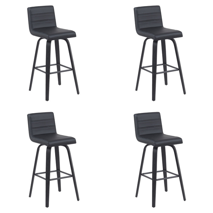 Vienna - Modern Swivel Bar Height Stool - Black Brushed Wood Frame