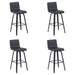 Vienna - Modern Swivel Bar Height Stool - Black Brushed Wood Frame