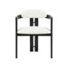 Jazmin - Curved Back Wood Dining Chair With Boucle Fabric Seat Set