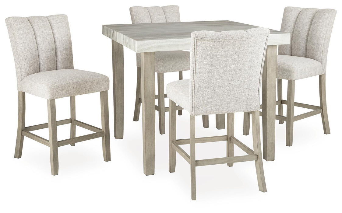Larawyn - 5 Pc. - Counter Height Dining Table And 4 Barstools - Bisque
