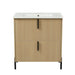 Bathroom Vanity With Ceramic Sink, Fluted Design