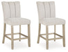 Larawyn - Upholstered Barstool (Set of 2) - Bisque