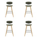 Fox - Bar Height Curved Back Wood Bar Stool With Faux Leather Seat