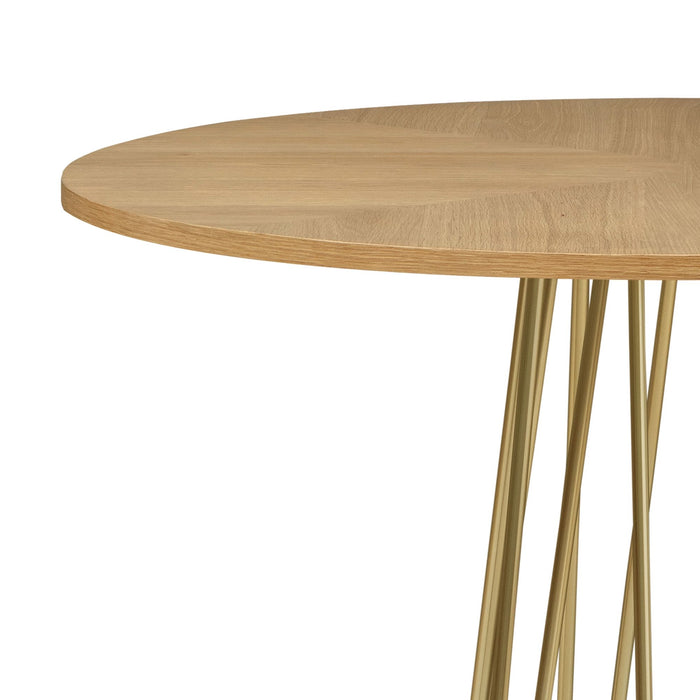Santorini - Mid-Century Round Wood 48" Pedestal Base Dining Table Seats Up To 4 - Light Cashew / Natural