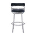 Titana - Swivel Faux Leather And Brushed Stainless Steel Bar Stool