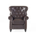 Contemporary Style Push Back Recliner With Button Tufted Stitching And Nailhead Trim