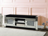 Noralie - 59" Bench With Storage - Mirrored & Faux Diamonds