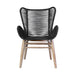 Fanny - Outdoor Patio Dining Chair - Light Eucalyptus Wood And Charcoal Rope
