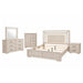 Ciara - King 5 Piece Bedroom Set With LED Lighting, Clean Lines And Upholstered Mirror - Beige