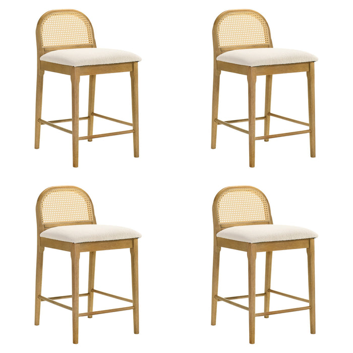 Lucio - Modern Farmhouse Wood Counter Height Kitchen Bar Stool