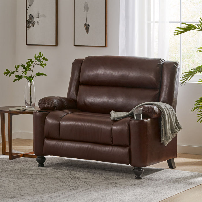 Tufted Design Wide Manual Recliner Chair