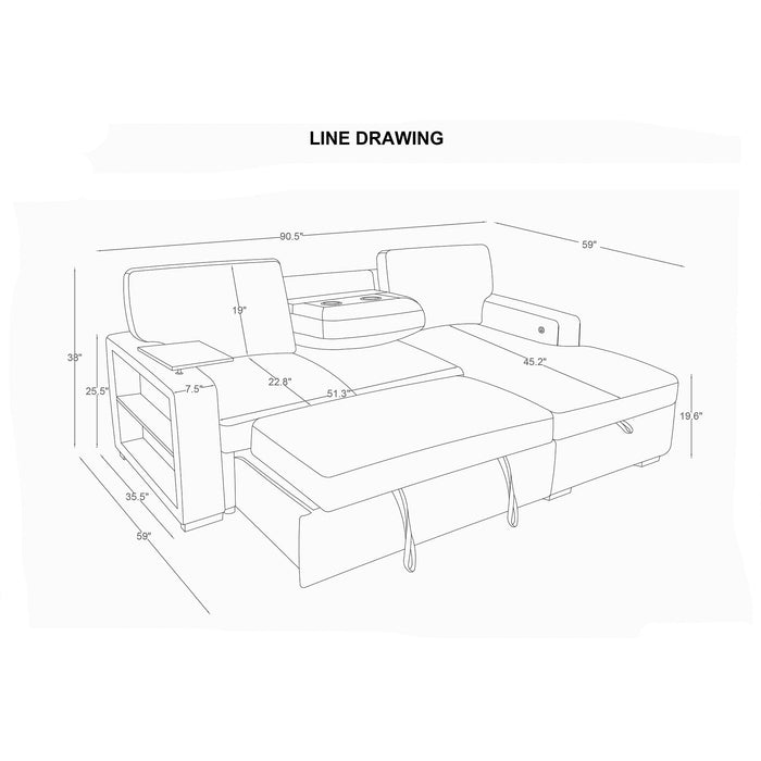 Tracey - Sofabed With Pullout - Silver