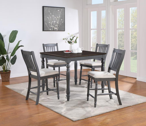 Wiley - 5 Piece Square Spindle Legs Counter Height Dining Set - Beige And Gray Sacramento Furniture Store Furniture store in Sacramento