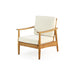 Birdsong - Outdoor Club Chair With Slat Back And Seat Cushion - Beige