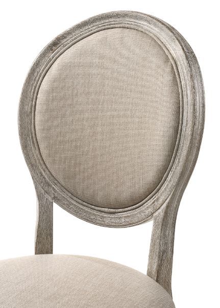 Faustine - Side Chair Set of 2) - Tan Fabric & Salvaged Light Oak