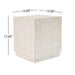 Chic Modern Mgo Cube Side Table With Fluted Design - Antique Brown