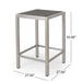 Outdoor 43" Aluminum Bar Table With Rattan Table Top - Gray