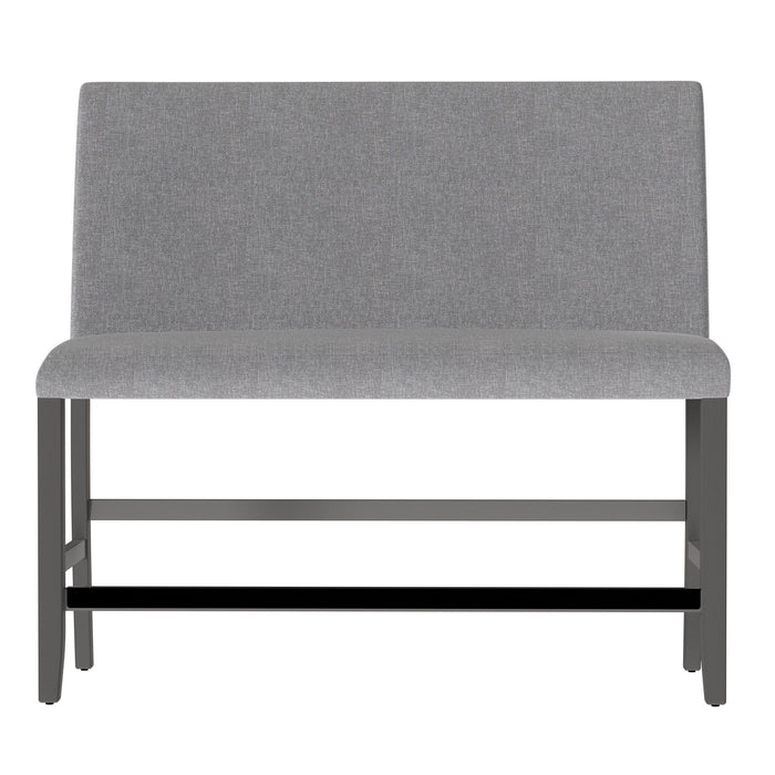 Upholstered Bench With Back - Gray