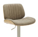 Brock - Adjustable Swivel Curved Back Wood Bar Stool With Faux Leather Seat