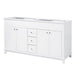 Bathroom Vanity Cabinet Only, 3 Drawers & 4 Doors With Double Layer Shelves - White
