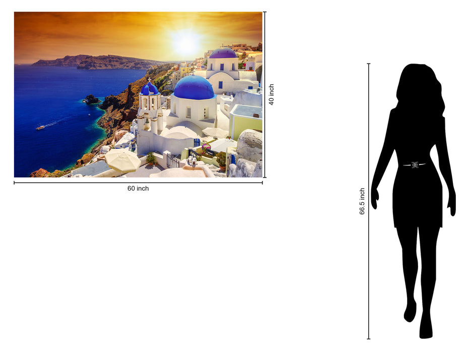 Tempered Glass With Foil - Santorini Sunset - Blue - Blue