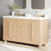 Double Sink Bathroom Vanity With Sinks, Soft Close Doors & 3 Drawers - Wood