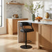 Callie - Swivel Metal Adjustable Height Barstool With Faux Leather Seat - Black Finish