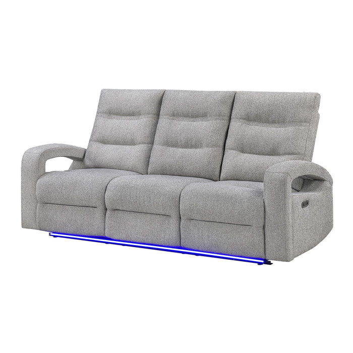 Isolde - Power Reclining Sofa, LED Lighting - Gray