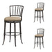 Vince - Commercial Grade Steel Frame Faux Leather Upholstered Swivel Bar Height Barstool