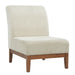 Upholstered Accent Chair - Beige / Walnut