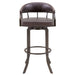 Pharaoh - Swivel Faux Leather Bar Stool - Brown Finish