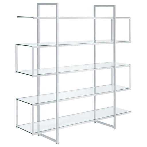 Elmer - 5-Shelf Bookcase - Chrome And Clear Sacramento Furniture Store Furniture store in Sacramento