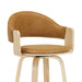 Daxton - Swivel Bar Height Round Back Wood Bar Stool With Faux Leather Seat