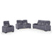 Austin - 3 Piece Reclining Sofa And Loveseat With Storage Arms - Gray