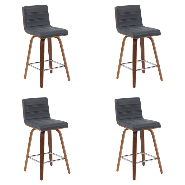 Vienna - Modern Counter Height Swivel Bar Stool - Walnut Finished Wood Frame