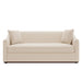 3 Seater Sofa With Wrap Around Armrests And Throw Pillows, For Living Room - Oatmeal