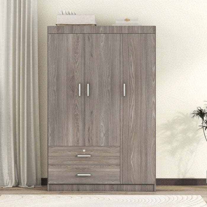 3 Door Wardrobe With 2 Drawers