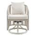 Breeze - Cream Metal Outdoor Swivel Dining Chair With Cushions - Pearl