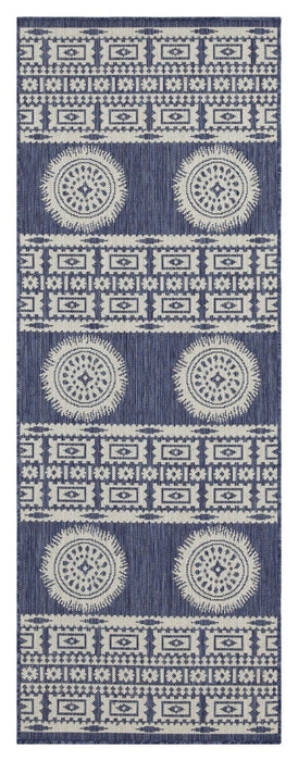 Sunshine - 5'3" X 7'3" Indoor, Outdoor Area Polypropylene Rug - Blue