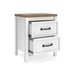 Kerisden - Two Drawer Night Stand - White / Brown