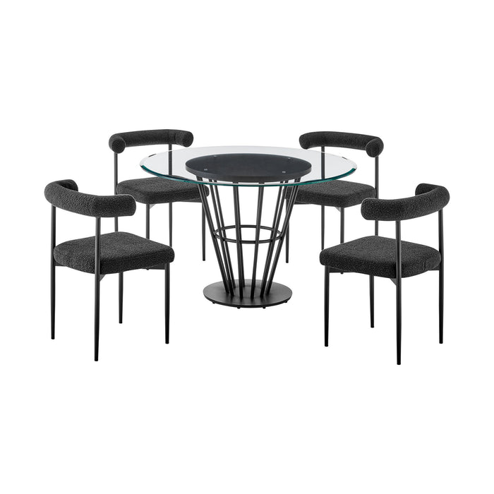 Veronica Shannon Round Glass Dining Table Set - Thumbnail 4