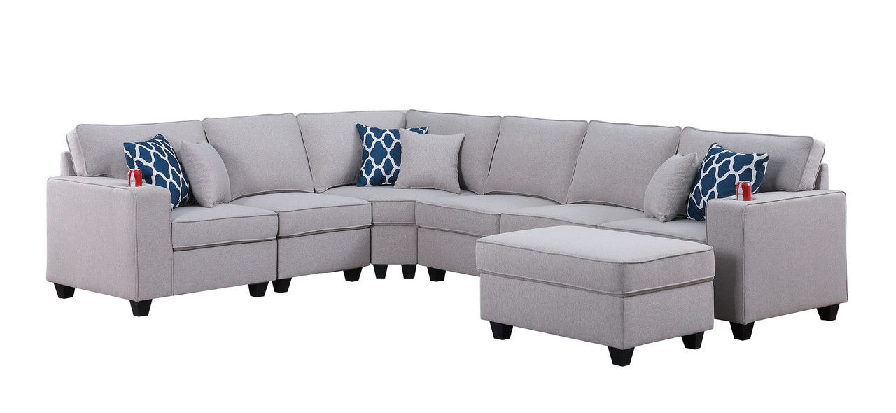 Cooper - Comfort Sectional Sofa With Ottomans And Cupholder