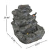 Concrete Rock Waterfall Fountain With LED Lights, Outdoor Garden Decor