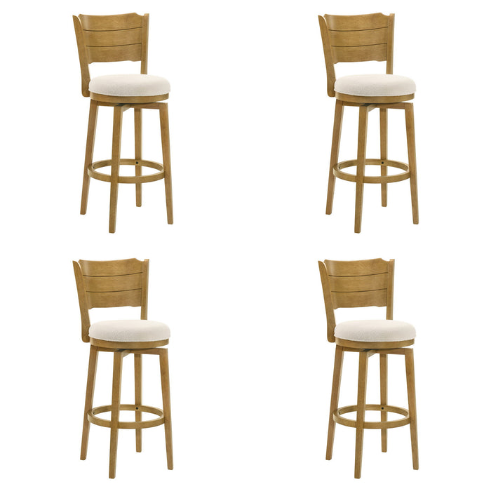 Winsley - Coastal Modern Swivel Wood Bar Height Kitchen Bar Stool