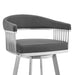 Bronson - Faux Leather And Brushed Stainless Steel Swivel Bar Stool