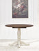 Wirloni - Round Dining Room Drop Leaf Table - Antique White / Brown