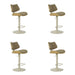 Leland - Adjustable Swivel Curved Back Wood Bar Stool With Faux Leather Seat