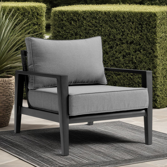 Cayman - Aluminum Outdoor Chair - Black / Dark Gray