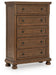 Zackaryn - Five Drawer Chest - Warm Brown
